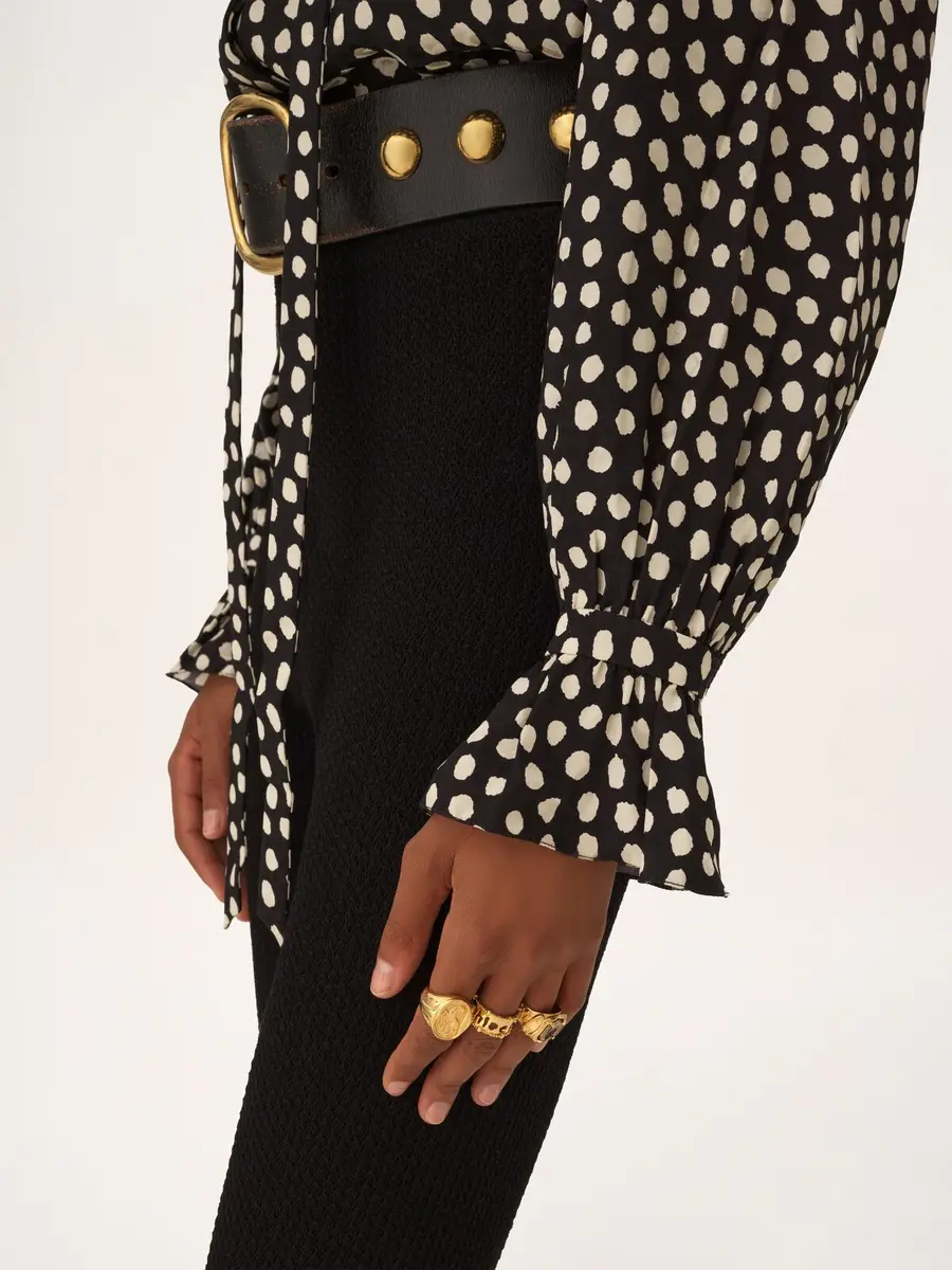 Chloé Tie-front ruffled blouse in silk jacquard | Thumbnail 6 Chloé Tie-front ruffled blouse in silk jacquard | Thumbnail 6