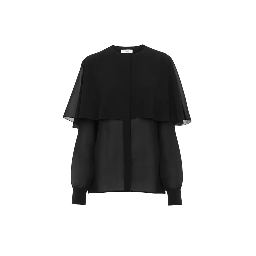 Chloé Cape blouse in silk georgette | Image 1 Chloé Cape blouse in silk georgette | Image 1