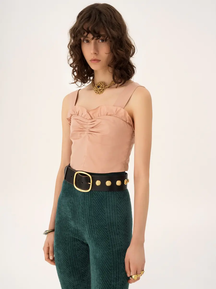 Chloé Cropped fitted tank top in technical taffeta | Thumbnail 4 Chloé Cropped fitted tank top in technical taffeta | Thumbnail 4