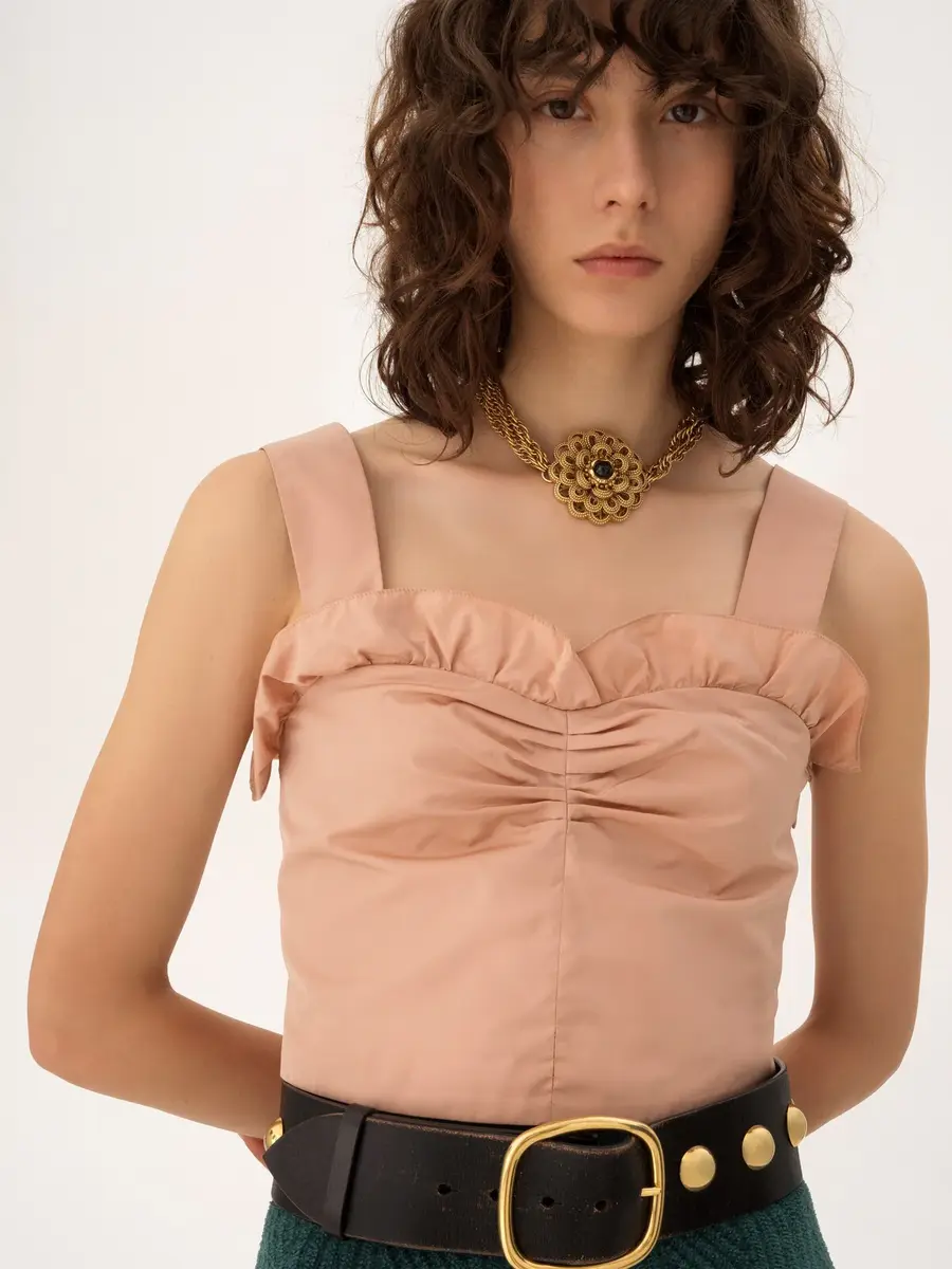 Chloé Cropped fitted tank top in technical taffeta | Thumbnail 6 Chloé Cropped fitted tank top in technical taffeta | Thumbnail 6