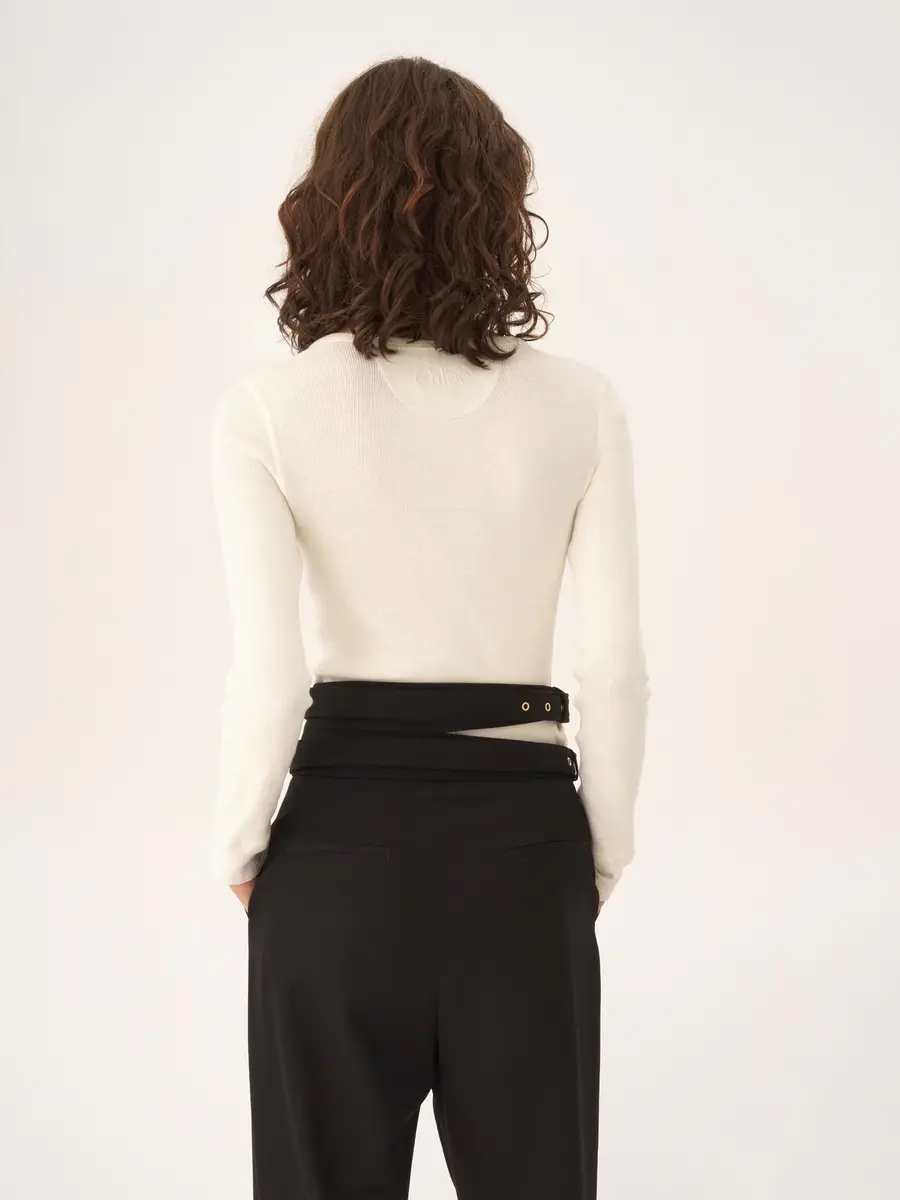 Chloé Scoop-neck Henley shirt in cotton jersey | Thumbnail 5 Chloé Scoop-neck Henley shirt in cotton jersey | Thumbnail 5