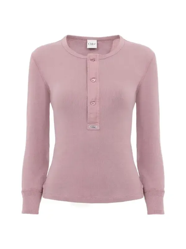 Fitted Henley shirt in cotton jersey Fitted Henley shirt in cotton jersey