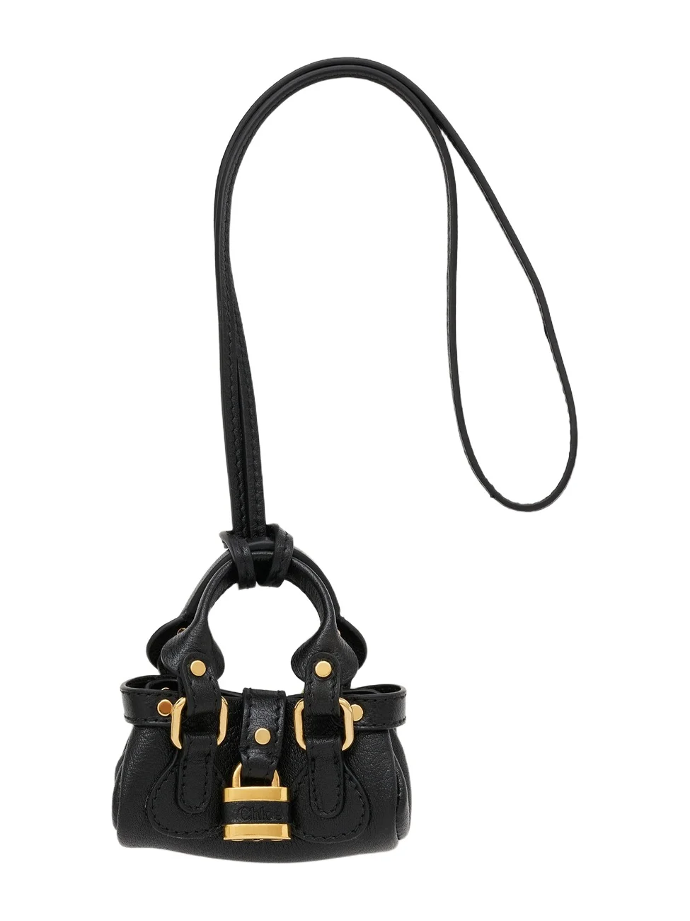 Chloé Chloé Symbols Mini Paddington bag charm in grained leather