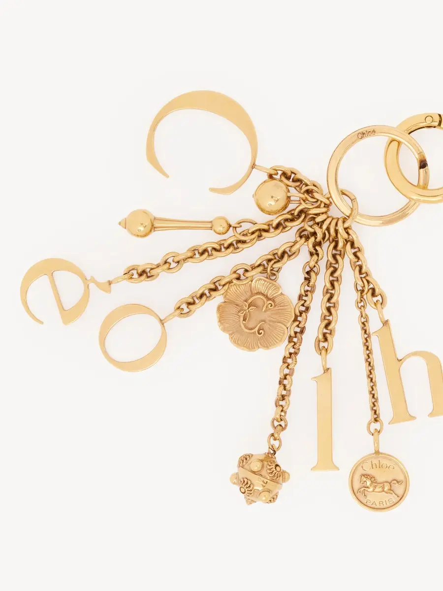 Chloé Chloé Symbols Logo key ring bag charm in brass | Thumbnail 3 Chloé Chloé Symbols Logo key ring bag charm in brass | Thumbnail 3