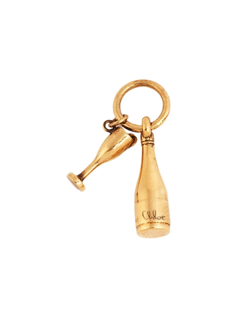 Bottle & Glass charm in brass Bottle & Glass charm in brass