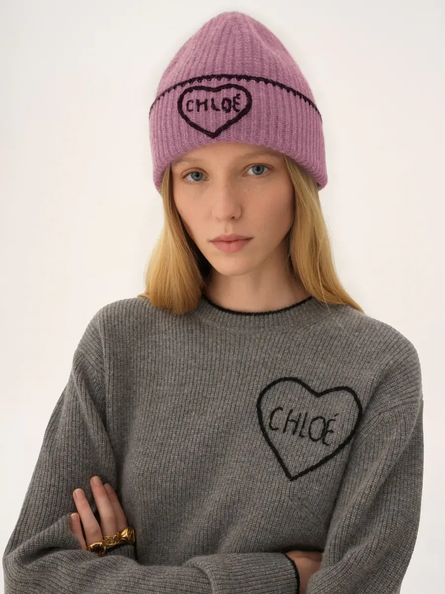 Chloé The Chloé Encoeur beanie in wool & cashmere | Thumbnail 2 Chloé The Chloé Encoeur beanie in wool & cashmere | Thumbnail 2