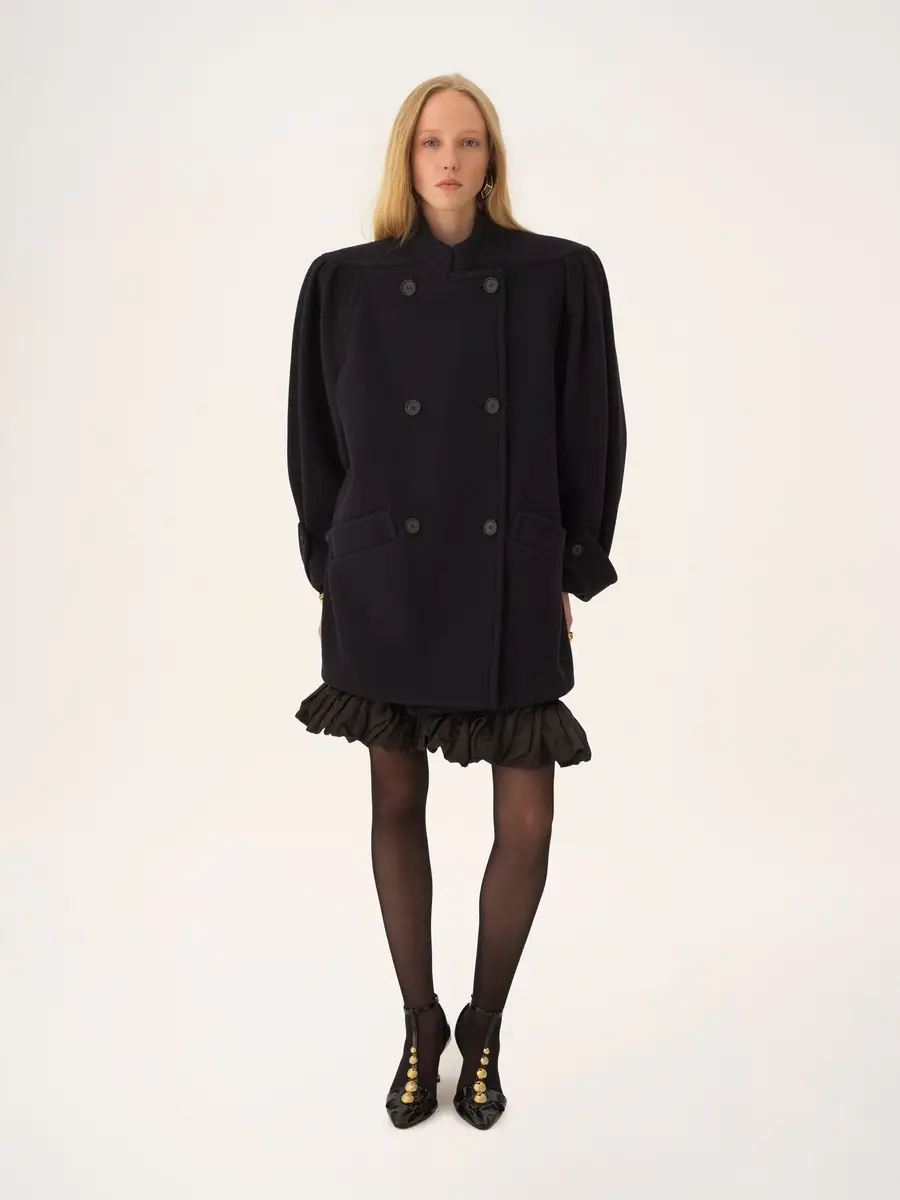 Chloé High-neck double-breasted coat in wool | Thumbnail 3