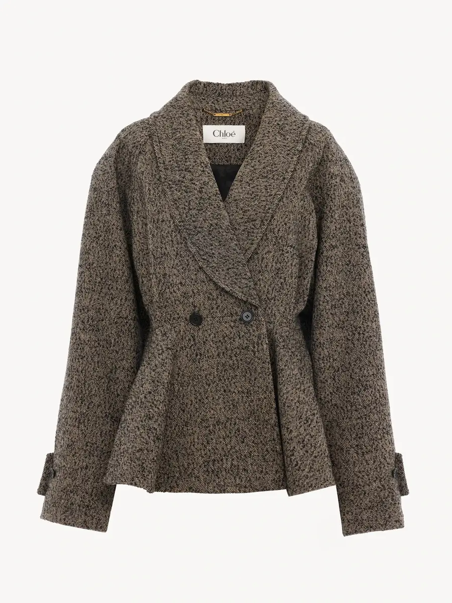 Chloé Short riding coat in chevron wool | Thumbnail 2 Chloé Short riding coat in chevron wool | Thumbnail 2