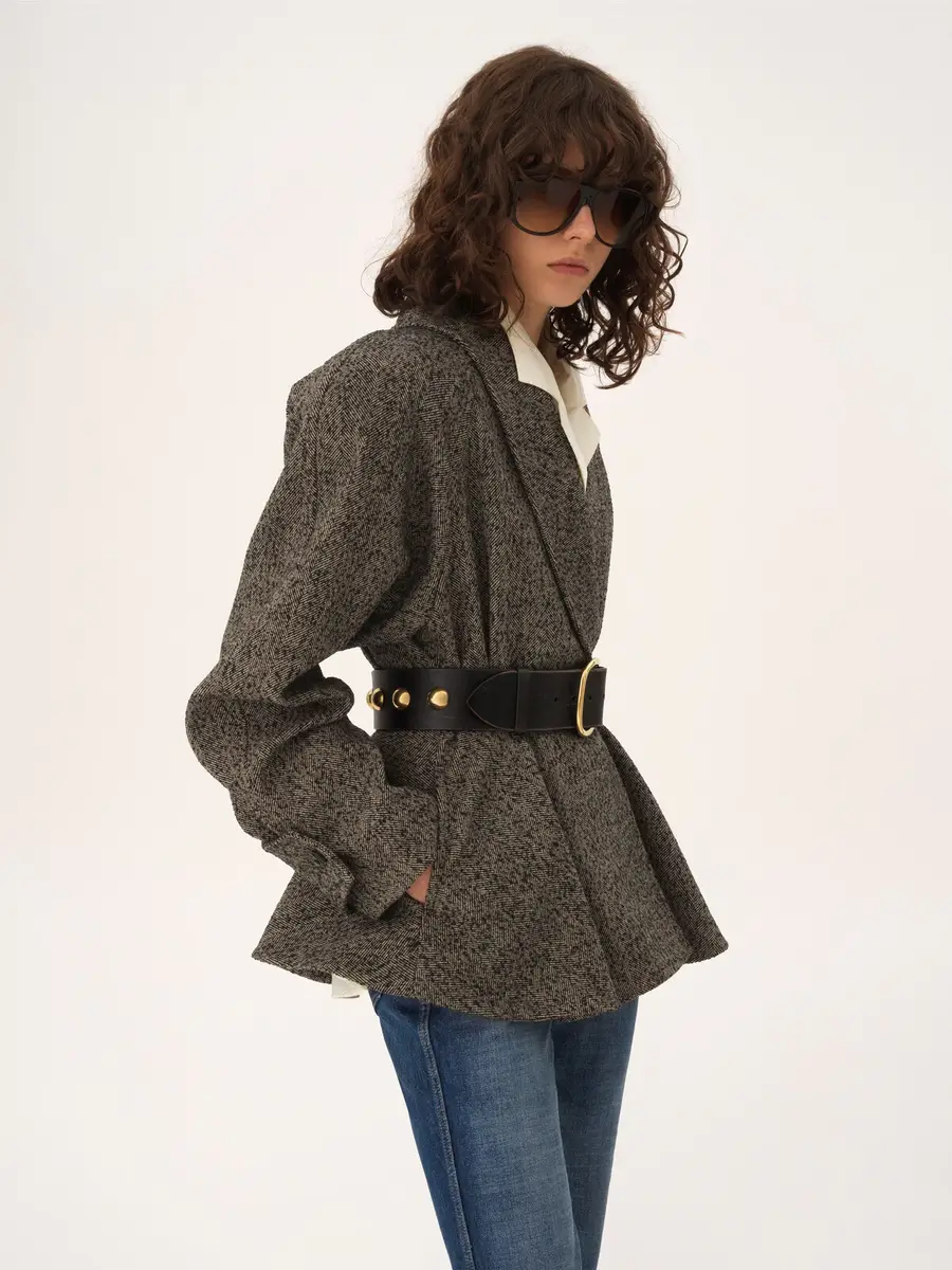 Chloé Short riding coat in chevron wool | Thumbnail 4 Chloé Short riding coat in chevron wool | Thumbnail 4