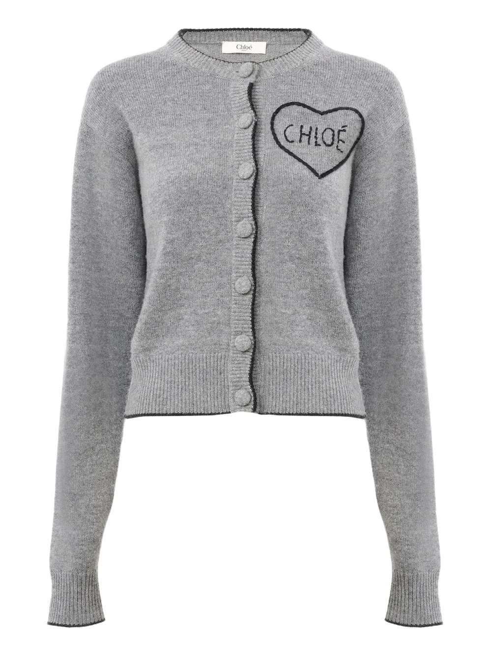 Fitted logo cardigan in a wool & cashmere knit