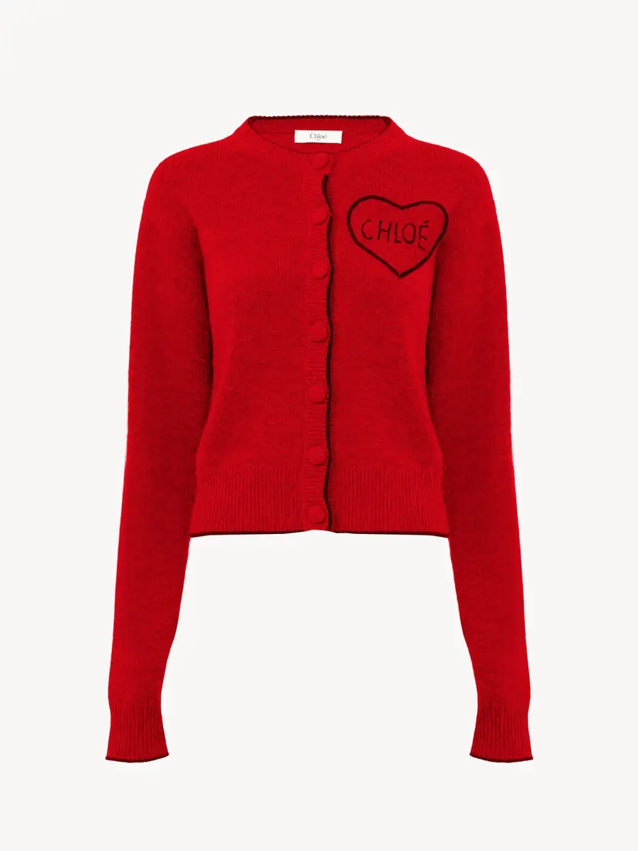 Chloé Fitted logo cardigan in a wool & cashmere knit | Thumbnail 2 Chloé Fitted logo cardigan in a wool & cashmere knit | Thumbnail 2