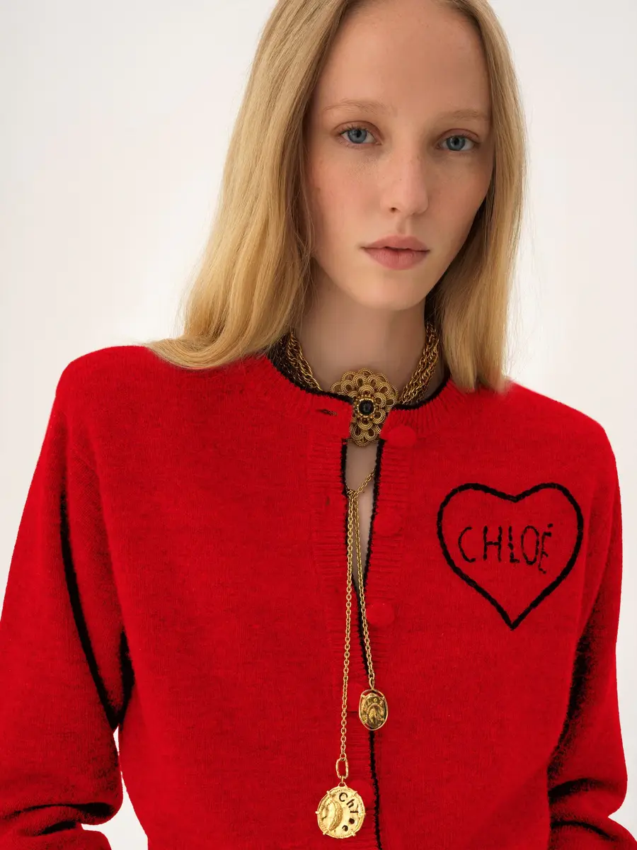 Chloé Fitted logo cardigan in a wool & cashmere knit | Thumbnail 6 Chloé Fitted logo cardigan in a wool & cashmere knit | Thumbnail 6