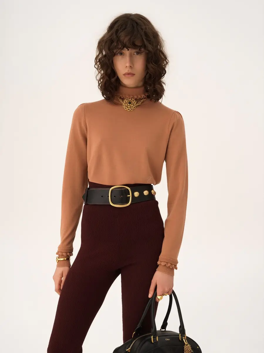 Chloé Turtleneck sweater in a merino wool knit | Thumbnail 4