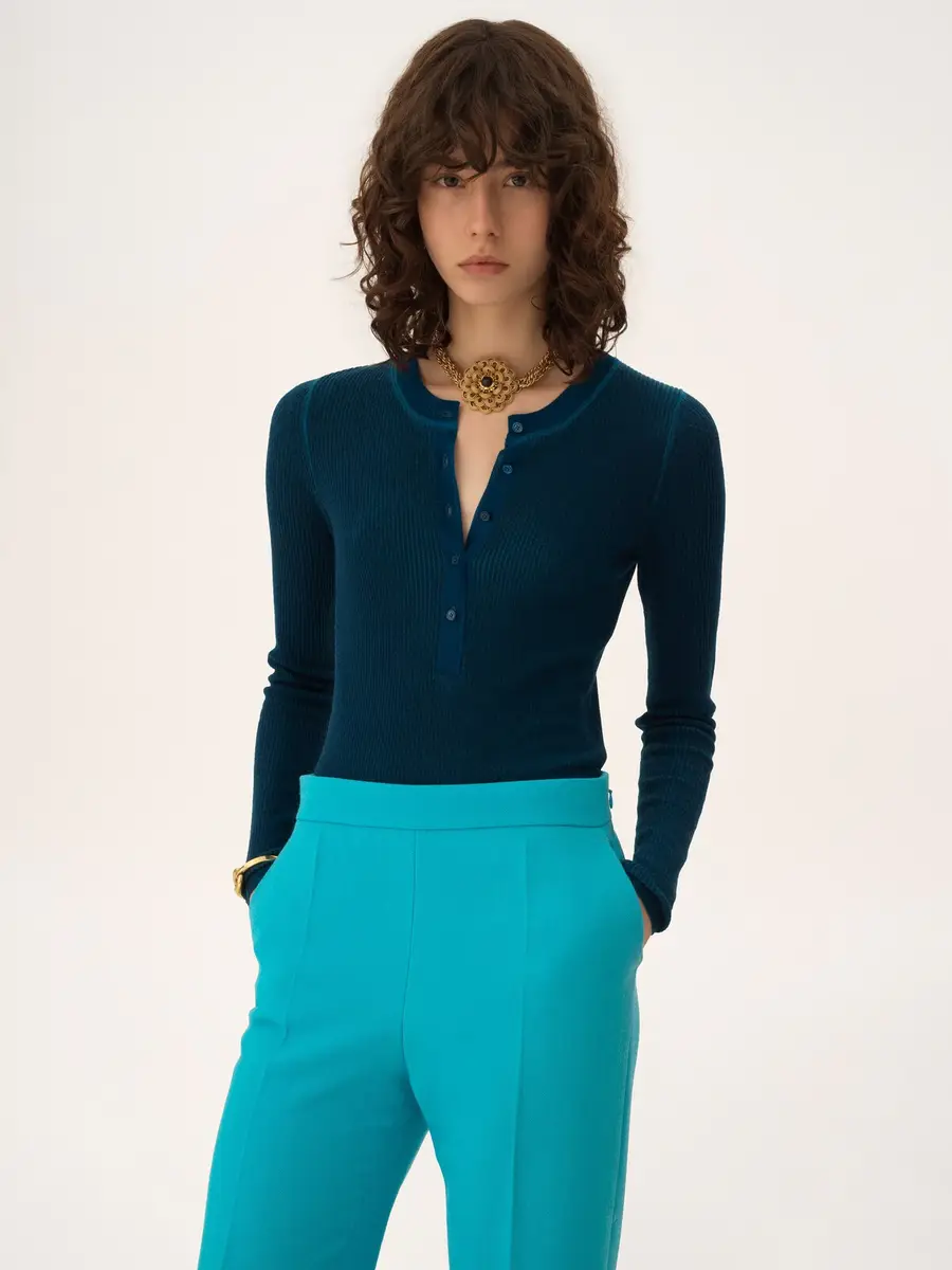 Chloé Henley shirt in a merino wool knit | Thumbnail 4 Chloé Henley shirt in a merino wool knit | Thumbnail 4