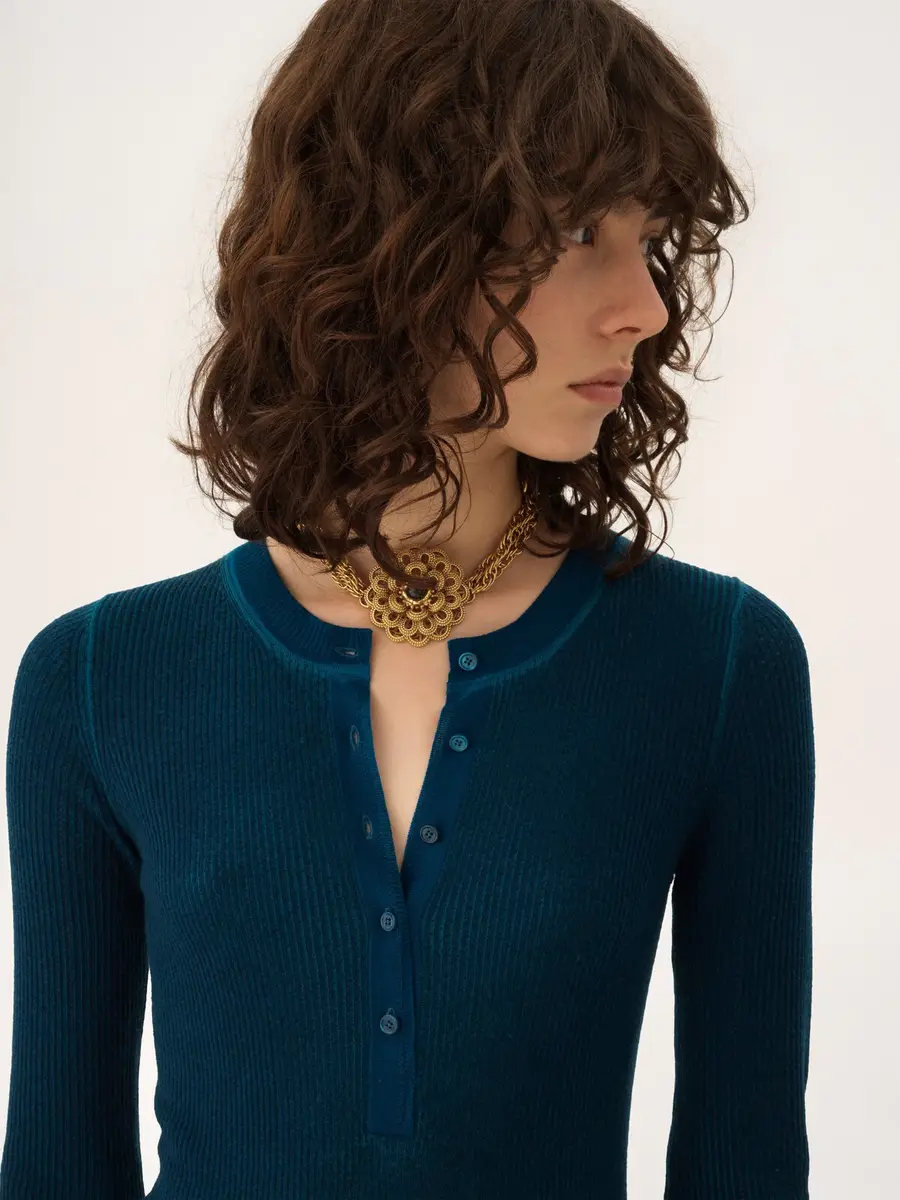 Chloé Henley shirt in a merino wool knit | Thumbnail 6 Chloé Henley shirt in a merino wool knit | Thumbnail 6