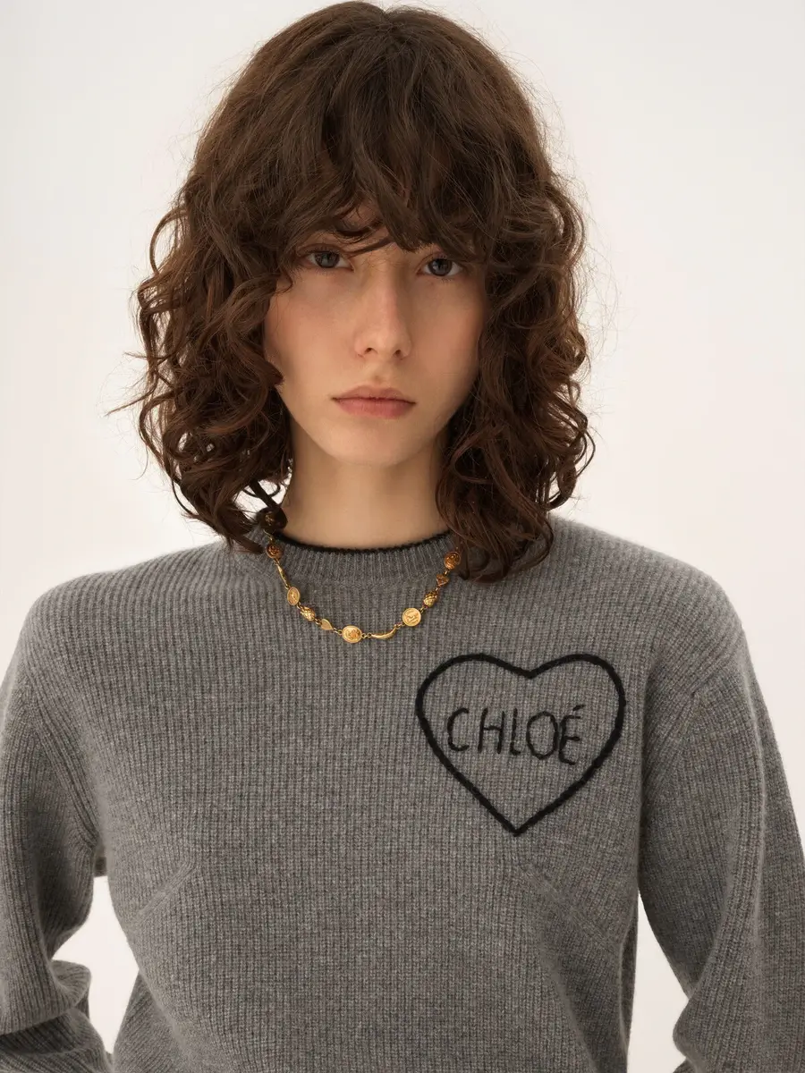 Chloé Cropped fitted logo sweater in a wool knit | Thumbnail 7 Chloé Cropped fitted logo sweater in a wool knit | Thumbnail 7