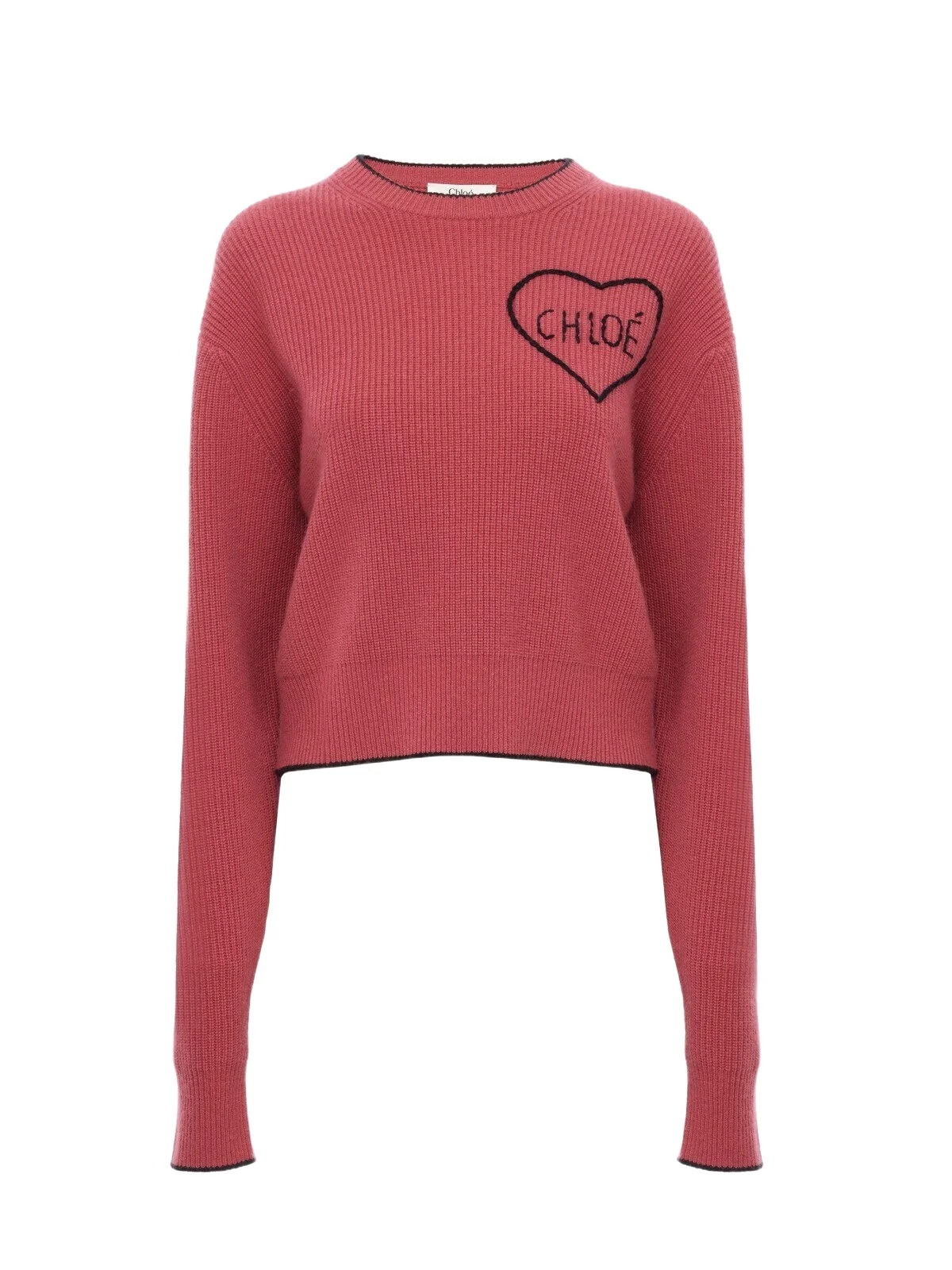 Cropped fitted logo sweater in a wool knit Cropped fitted logo sweater in a wool knit
