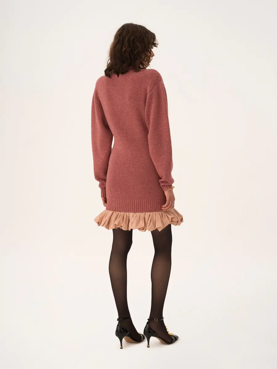 Chloé Long-sleeve logo mini dress in a merino wool knit | Thumbnail 4