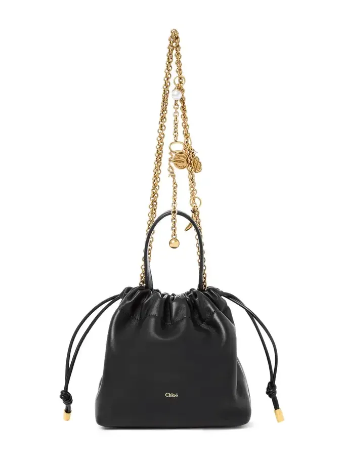 Mini Chloé Icons shoulder bag with chain in soft leather Mini Chloé Icons shoulder bag with chain in soft leather