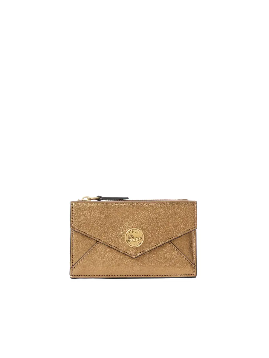 Chloé Small Envelope purse with card slots in metallized leather | Image 1 Chloé Small Envelope purse with card slots in metallized leather | Image 1