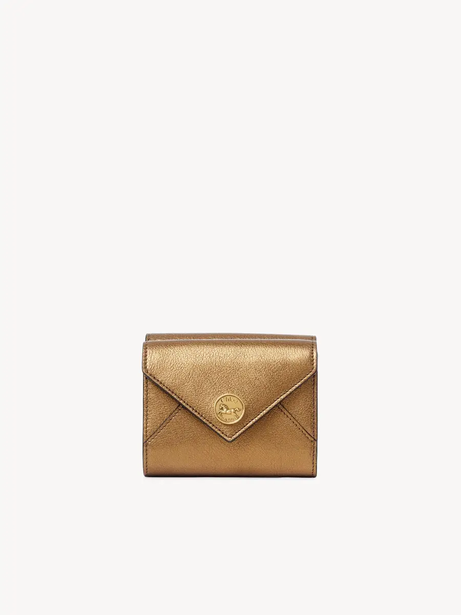 Chloé Small Envelope tri-fold in metallized leather | Thumbnail 2