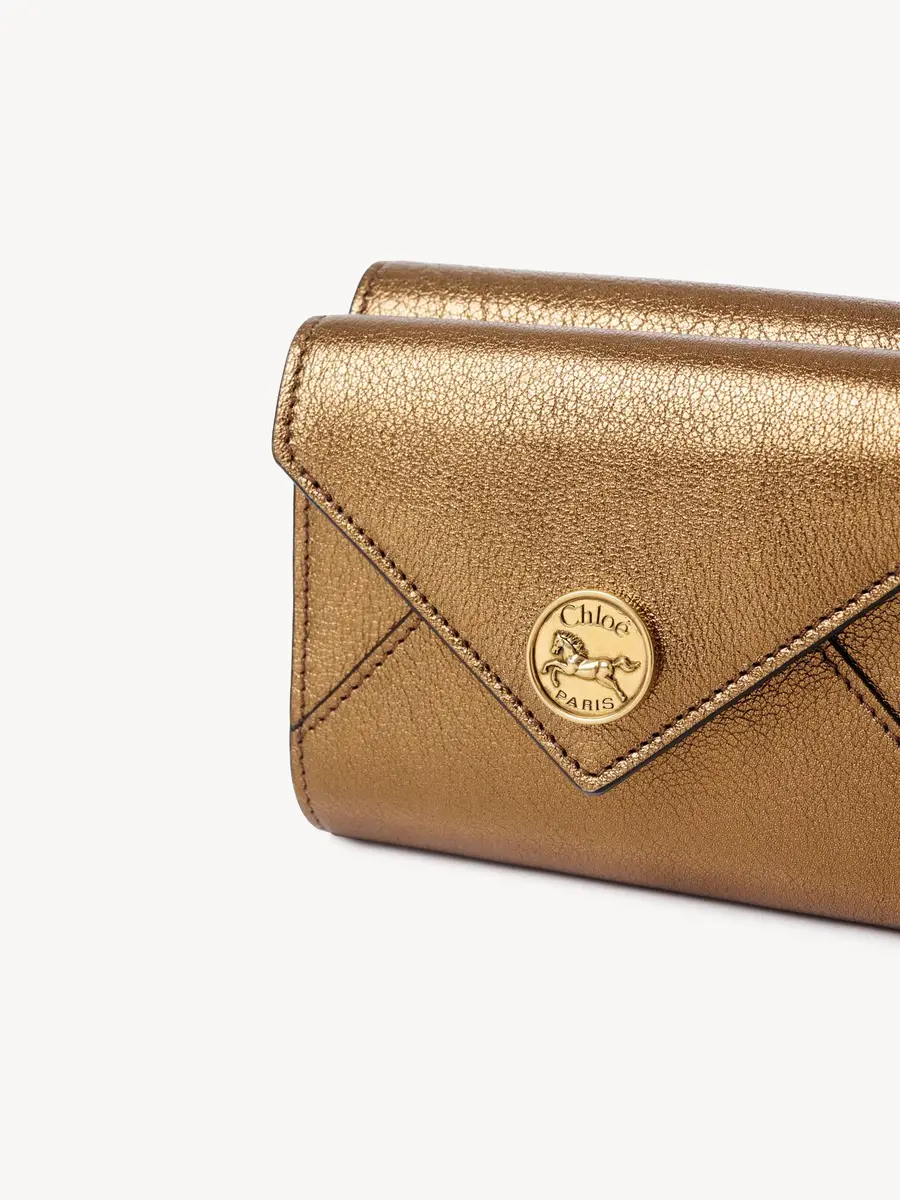 Chloé Small Envelope tri-fold in metallized leather | Thumbnail 6