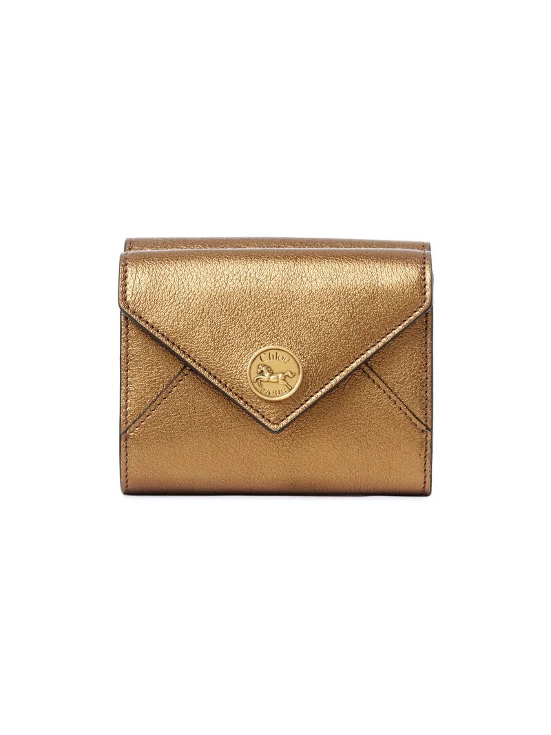 Chloé Small Envelope tri-fold in metallized leather