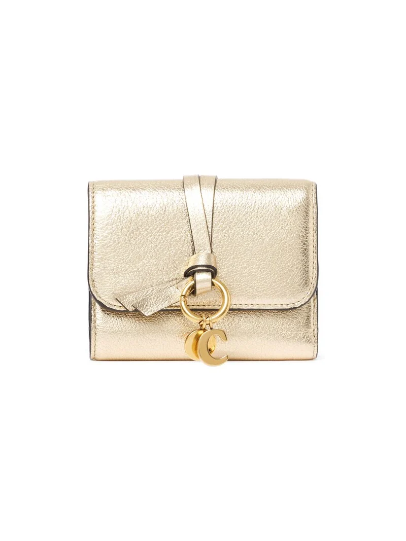 Small Alphabet tri-fold in metallized leather Small Alphabet tri-fold in metallized leather
