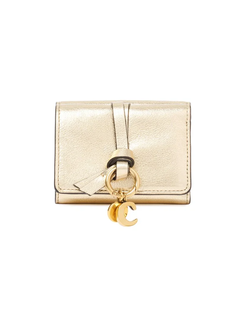 Chloé Mini Alphabet tri-fold in metallized leather