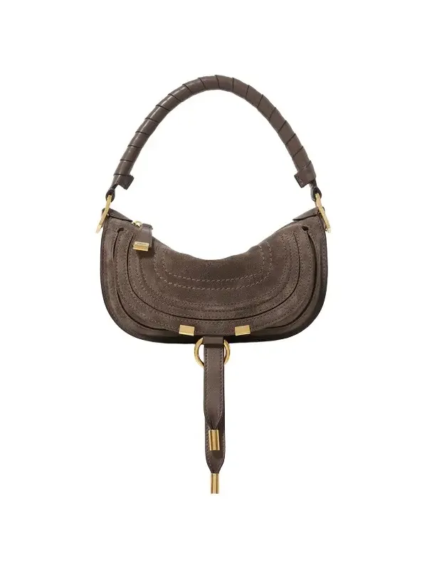 Mini Marcie shoulder bag in suede leather