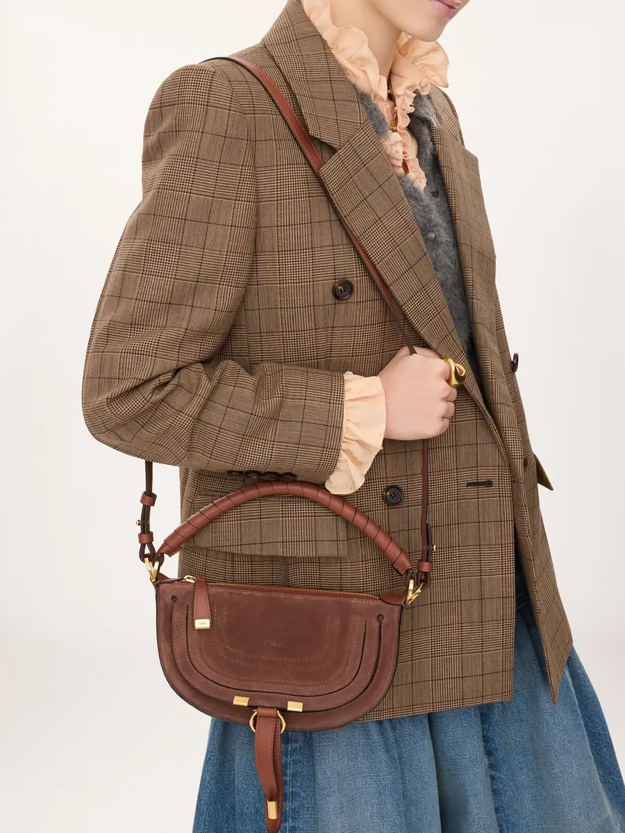Chloé Mini Marcie shoulder bag in suede leather | Thumbnail 3 Chloé Mini Marcie shoulder bag in suede leather | Thumbnail 3