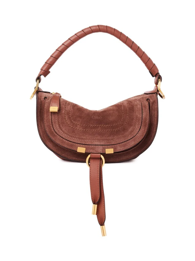 Mini Marcie shoulder bag in suede leather