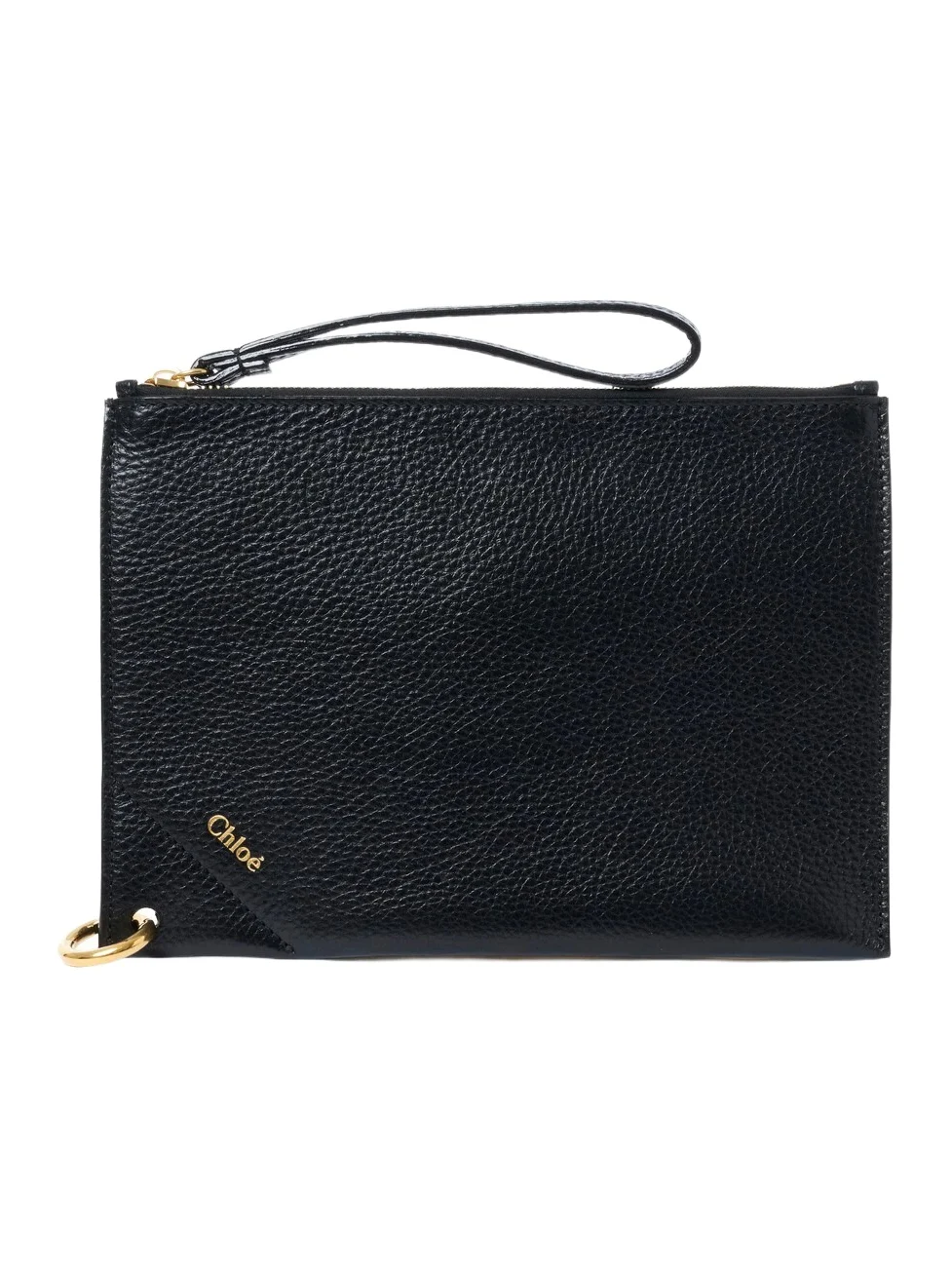 Chloé Spin zipped pouch in grained leather Chloé Spin zipped pouch in grained leather