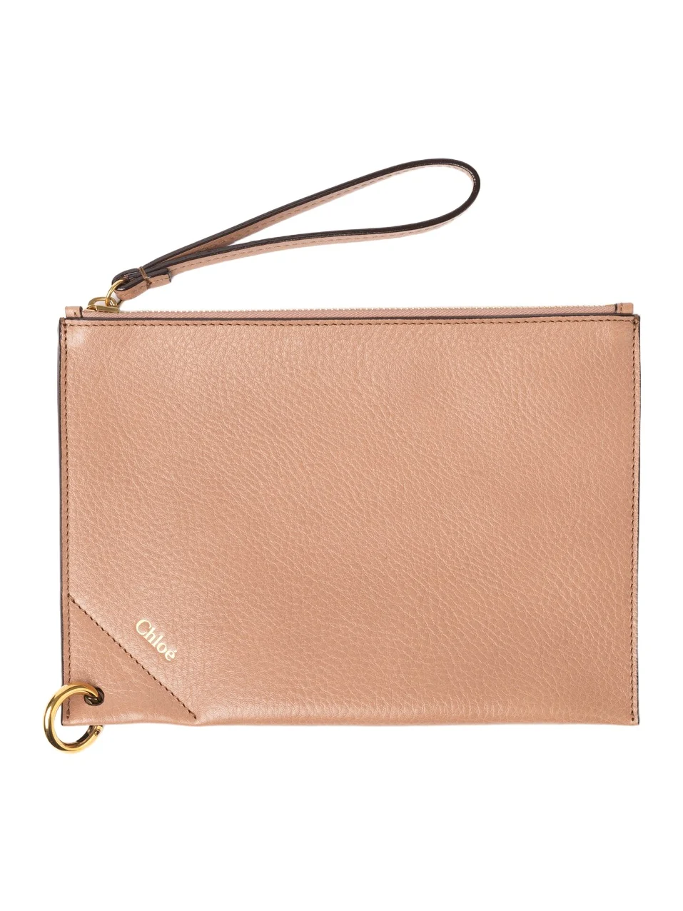 Chloé Chloé Spin zipped pouch in grained leather