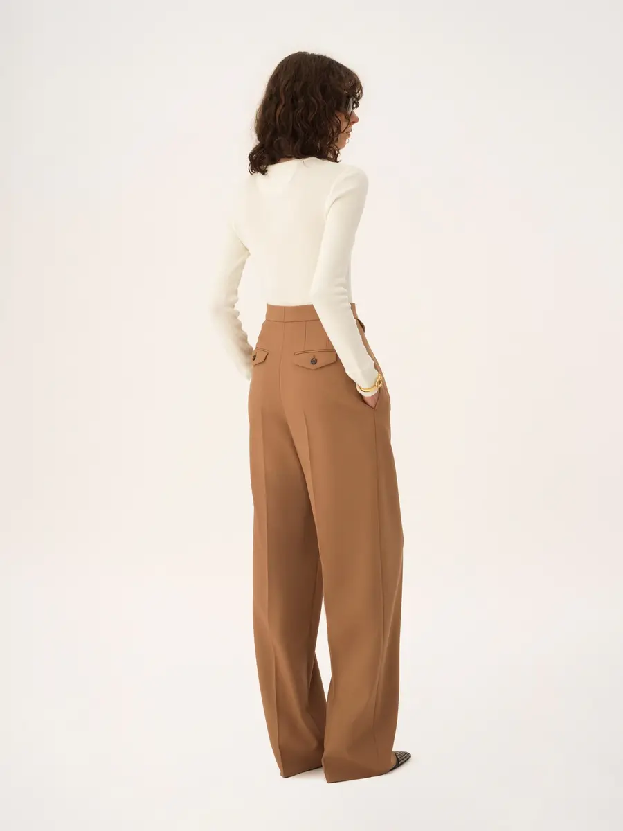 Chloé High-rise gathered pants in wool gabardine | Thumbnail 5 Chloé High-rise gathered pants in wool gabardine | Thumbnail 5