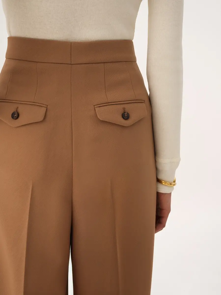 Chloé High-rise gathered pants in wool gabardine | Thumbnail 8 Chloé High-rise gathered pants in wool gabardine | Thumbnail 8