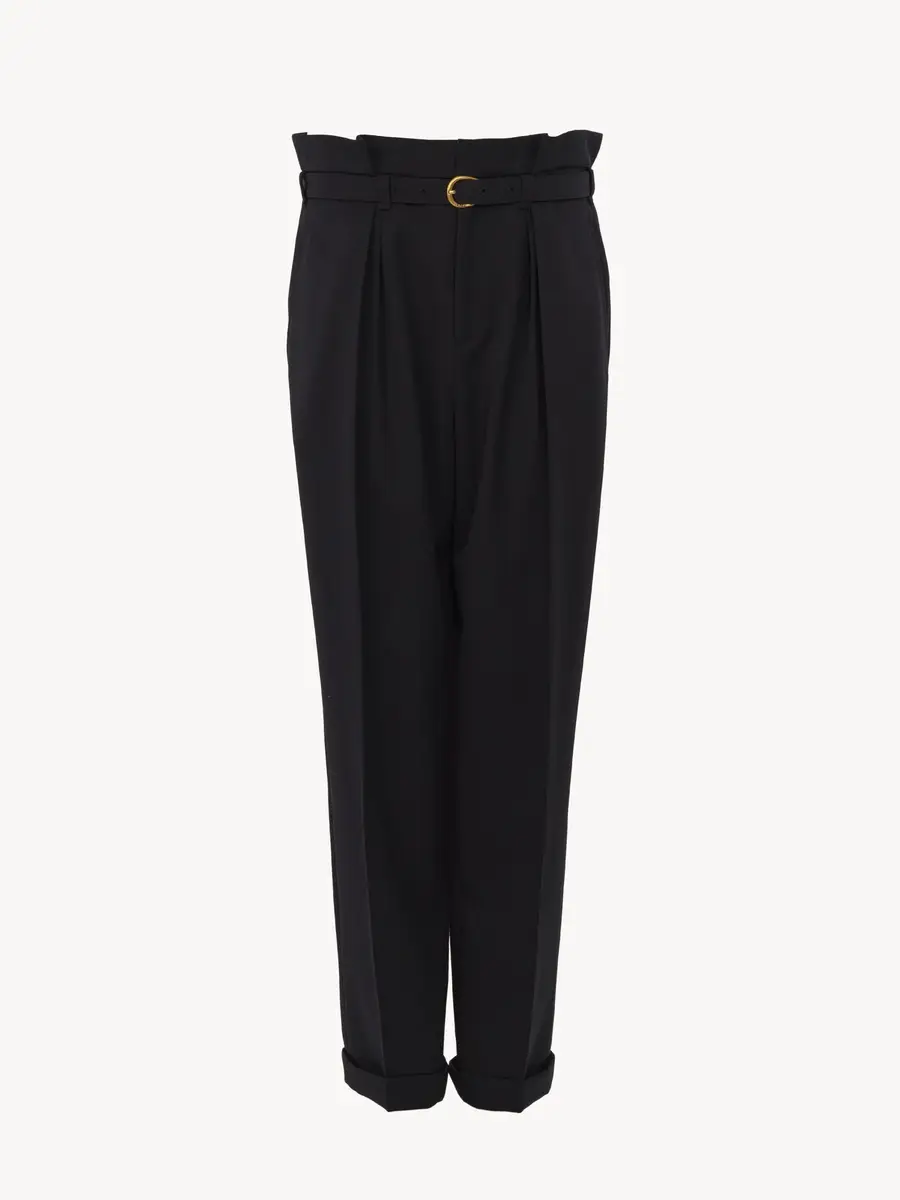 Chloé High-rise wide-leg pants in wool grain de poudre | Thumbnail 2 Chloé High-rise wide-leg pants in wool grain de poudre | Thumbnail 2