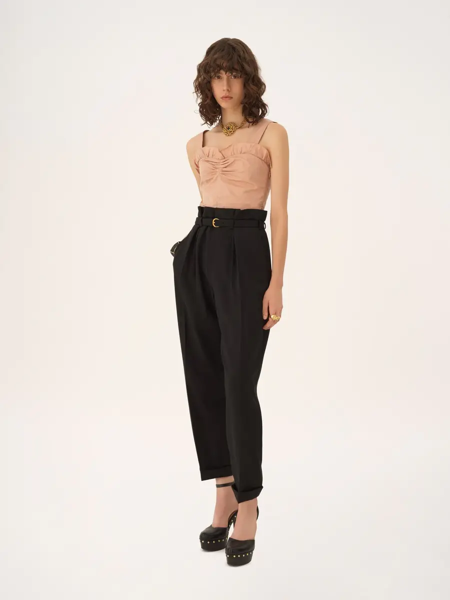 Chloé High-rise wide-leg pants in wool grain de poudre | Thumbnail 3 Chloé High-rise wide-leg pants in wool grain de poudre | Thumbnail 3