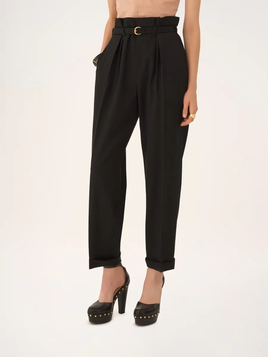 Chloé High-rise wide-leg pants in wool grain de poudre | Thumbnail 4 Chloé High-rise wide-leg pants in wool grain de poudre | Thumbnail 4