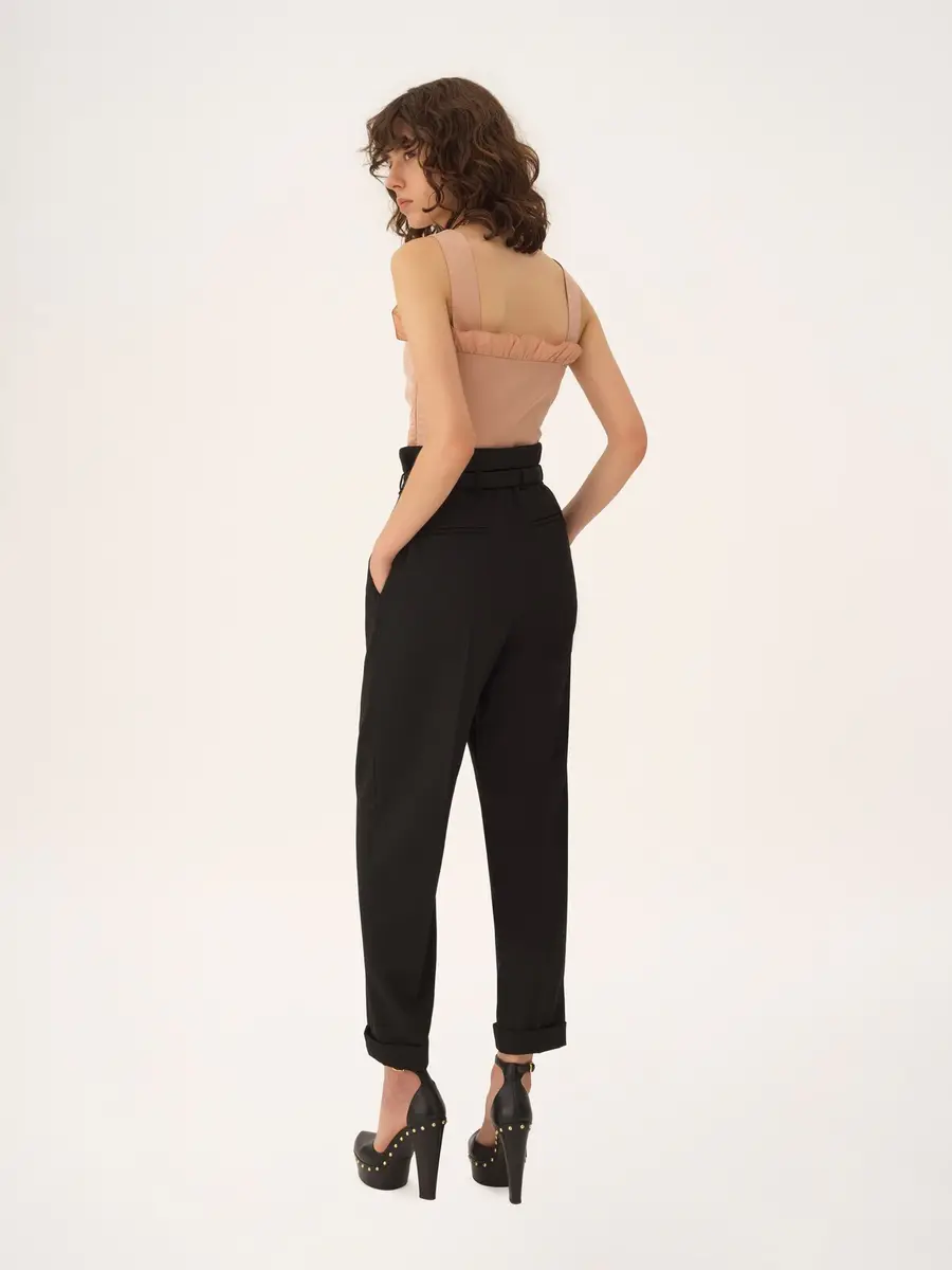 Chloé High-rise wide-leg pants in wool grain de poudre | Thumbnail 5 Chloé High-rise wide-leg pants in wool grain de poudre | Thumbnail 5