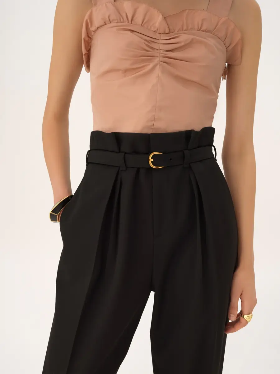 Chloé High-rise wide-leg pants in wool grain de poudre | Thumbnail 6 Chloé High-rise wide-leg pants in wool grain de poudre | Thumbnail 6