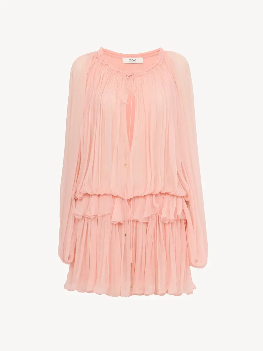 Chloé Mini cape dress in silk mousseline | Thumbnail 2 Chloé Mini cape dress in silk mousseline | Thumbnail 2