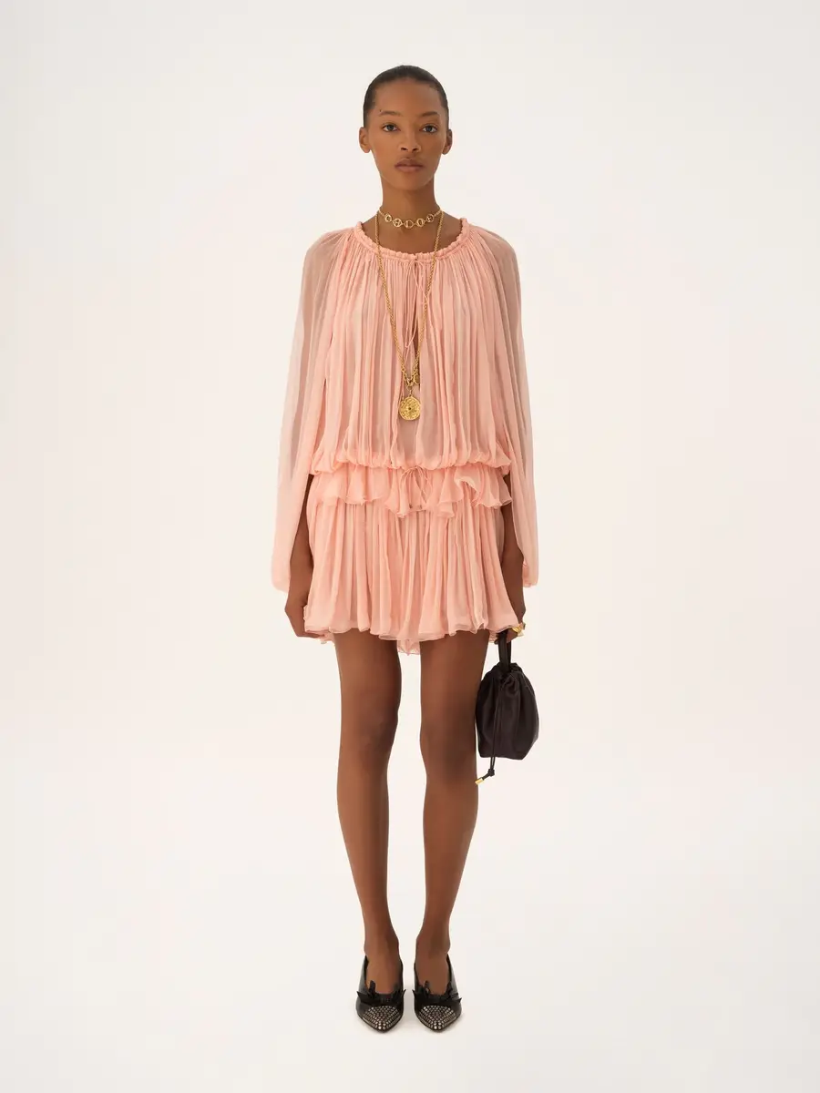 Chloé Mini cape dress in silk mousseline | Thumbnail 3 Chloé Mini cape dress in silk mousseline | Thumbnail 3