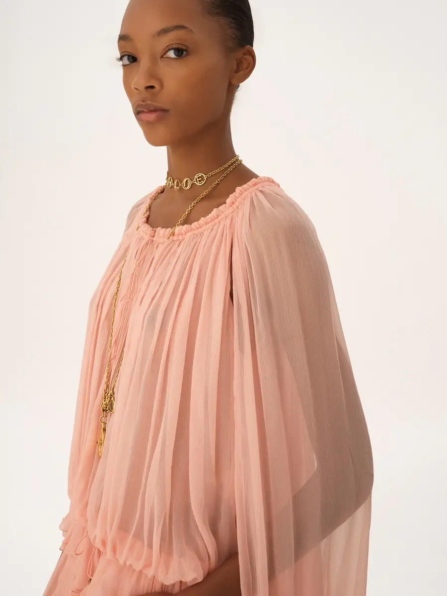 Chloé Mini cape dress in silk mousseline | Thumbnail 6 Chloé Mini cape dress in silk mousseline | Thumbnail 6