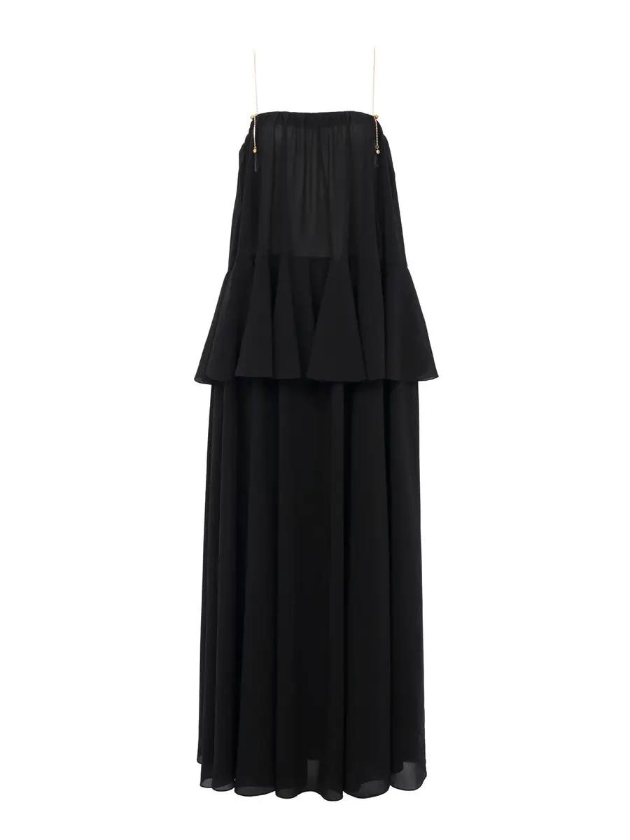 Chloé Sleeveless long dress in silk georgette | Image 1 Chloé Sleeveless long dress in silk georgette | Image 1