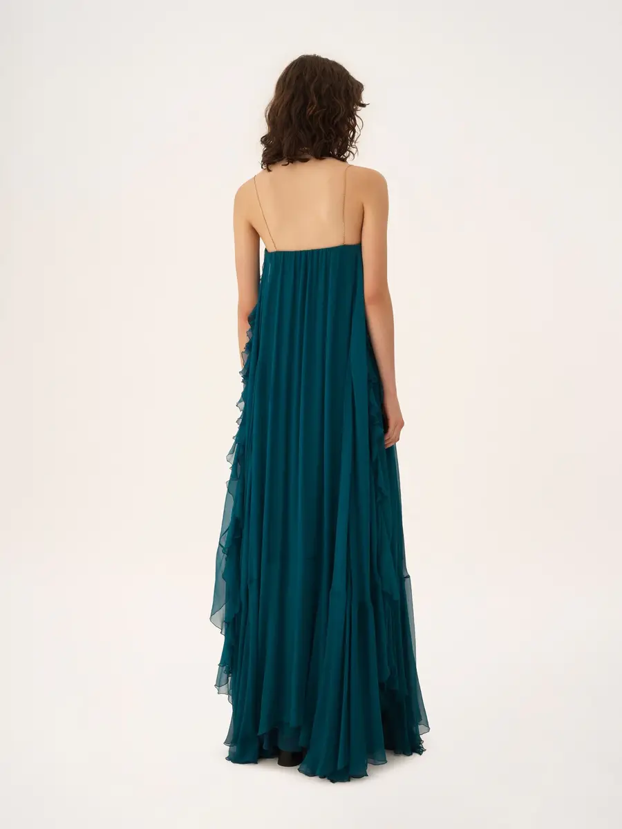 Chloé Sleeveless long dress in silk mousseline | Thumbnail 5