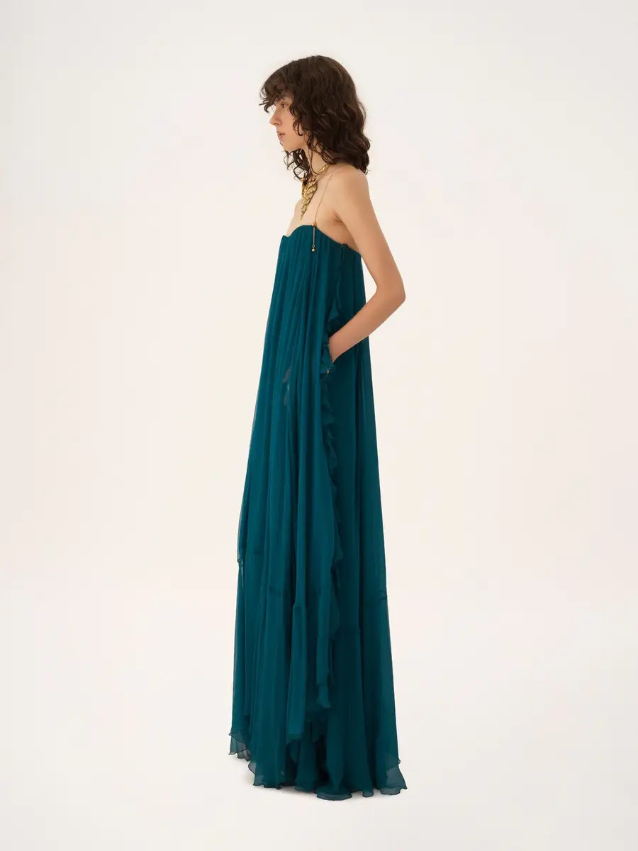 Chloé Sleeveless long dress in silk mousseline | Thumbnail 6