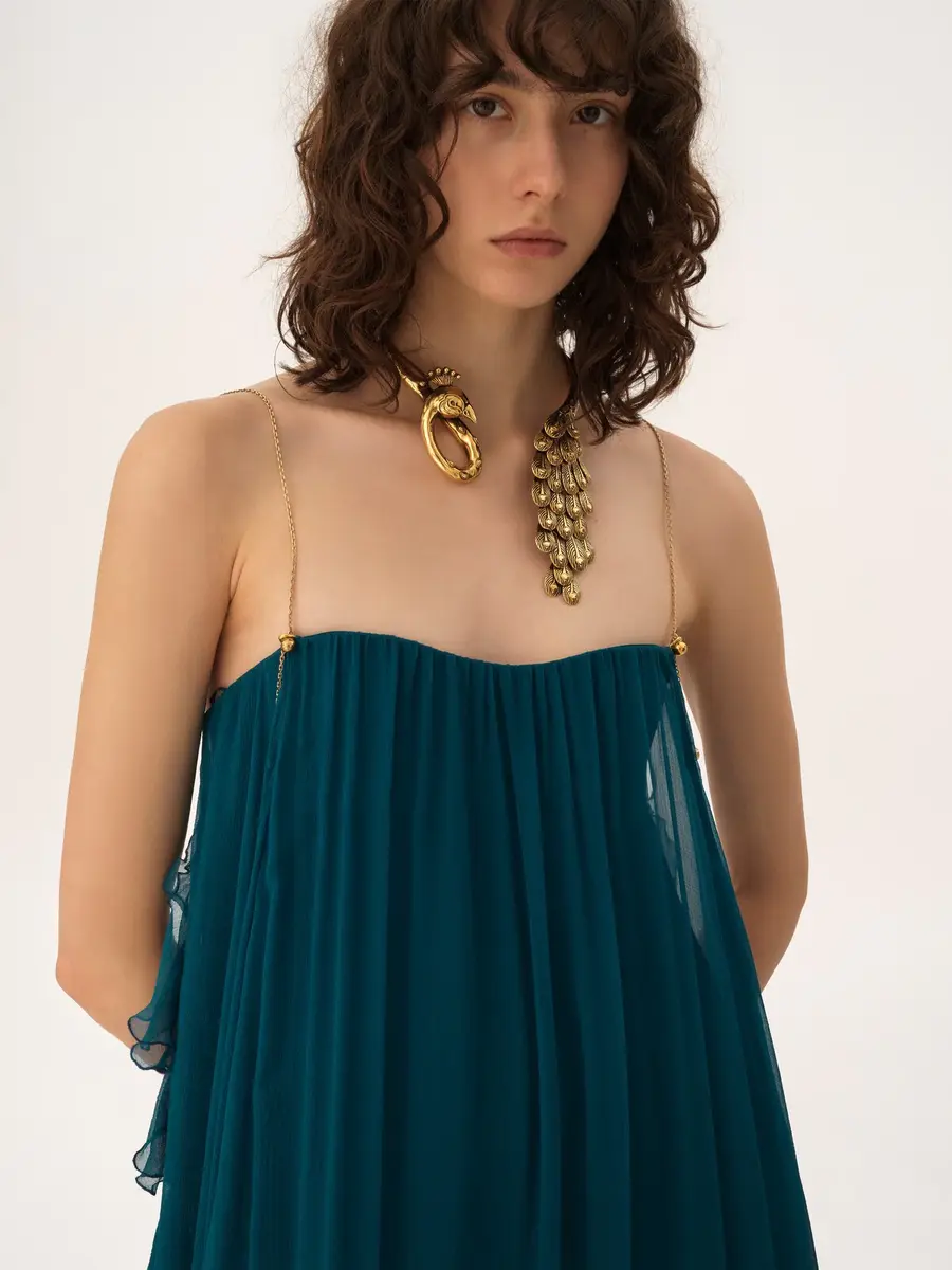 Chloé Sleeveless long dress in silk mousseline | Thumbnail 7