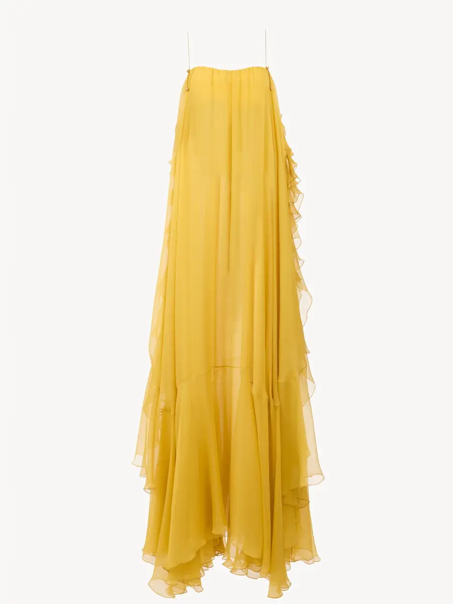 Chloé Sleeveless long dress in silk mousseline | Thumbnail 2 Chloé Sleeveless long dress in silk mousseline | Thumbnail 2