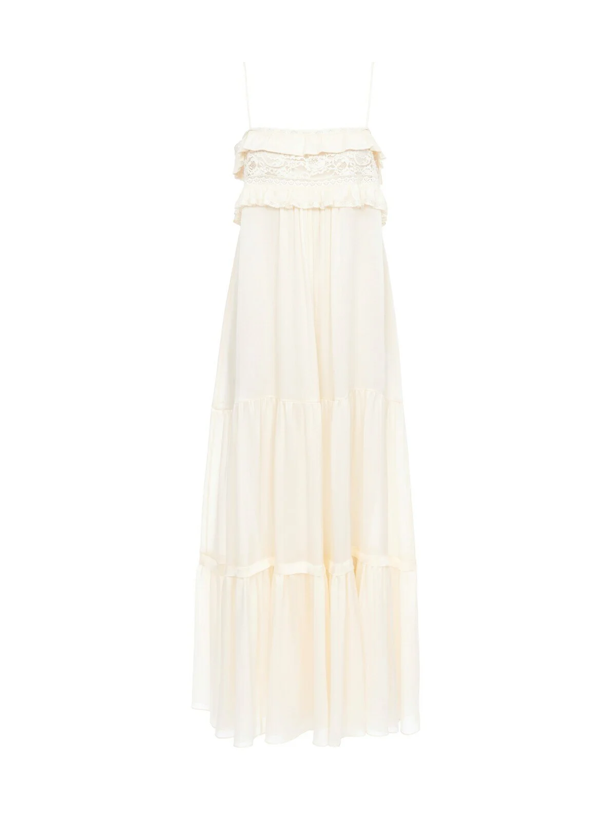 Sleeveless long dress in silk charmeuse Sleeveless long dress in silk charmeuse
